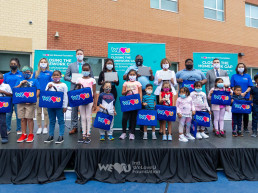 2020년 9월 17일, 국제위러브유 장길자 회장이 설립한 위러브유 미국 동부지부가 어빙턴시 매디슨 애비뉴 초등학교에서 코로나19 대응을 위한 원격수업 기기 기증식을 열었다.