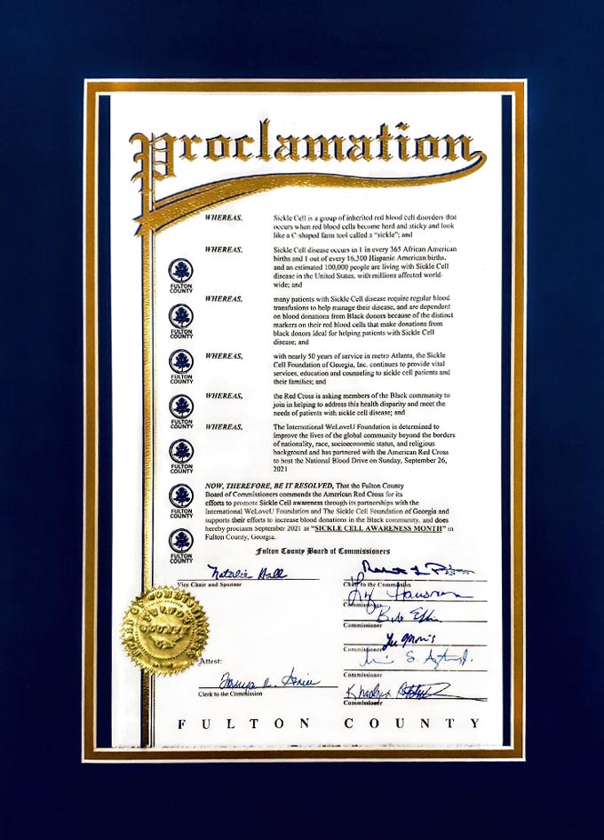 Proclamation from Fulton County Board of Commissioners, GA, U.S.