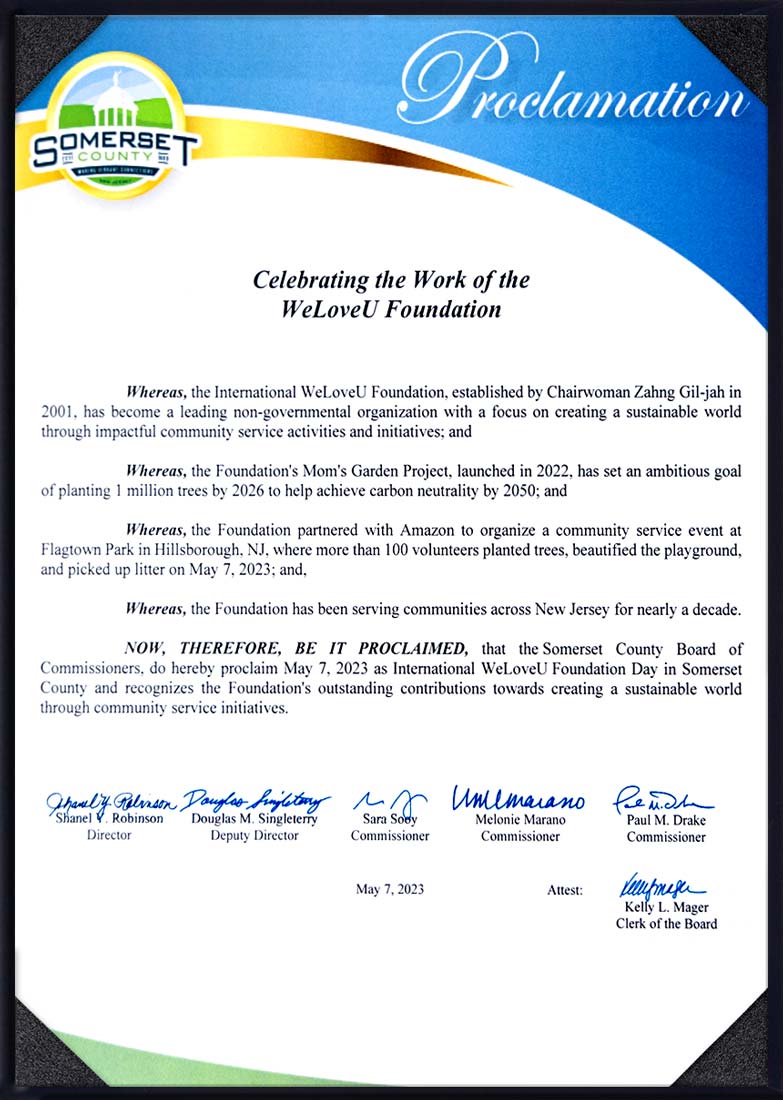 Proclamation of Somerset County Board of Commissioners, U. S.