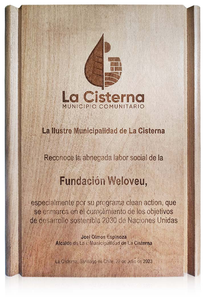 Plaque of Gratitude from Mayor of La Cisterna