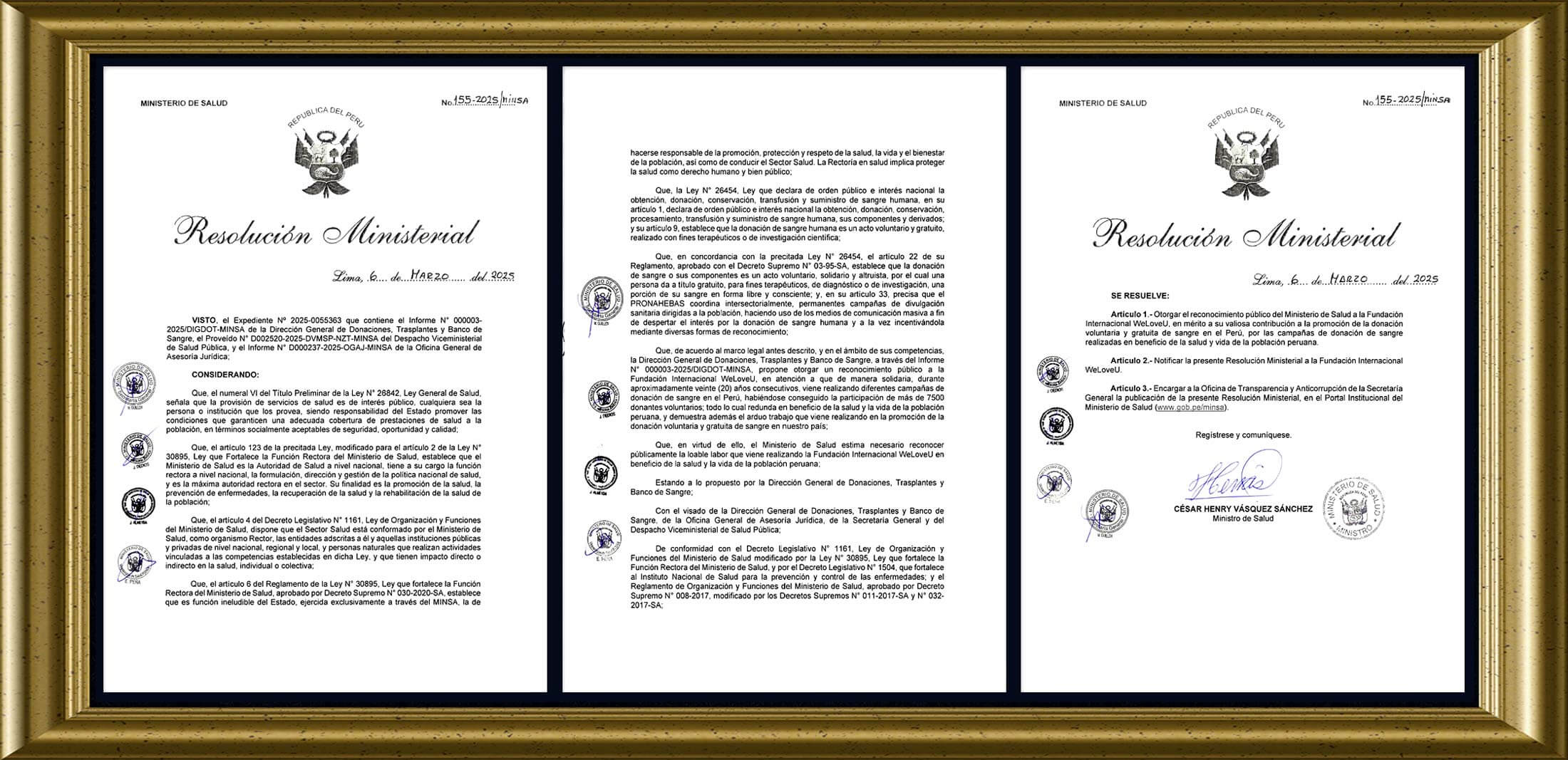 Ministerial Resolution of the Ministry of Health of Peru